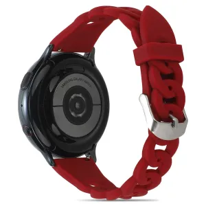 20mm Universal cool circle design silicone watch strap - Wine Red