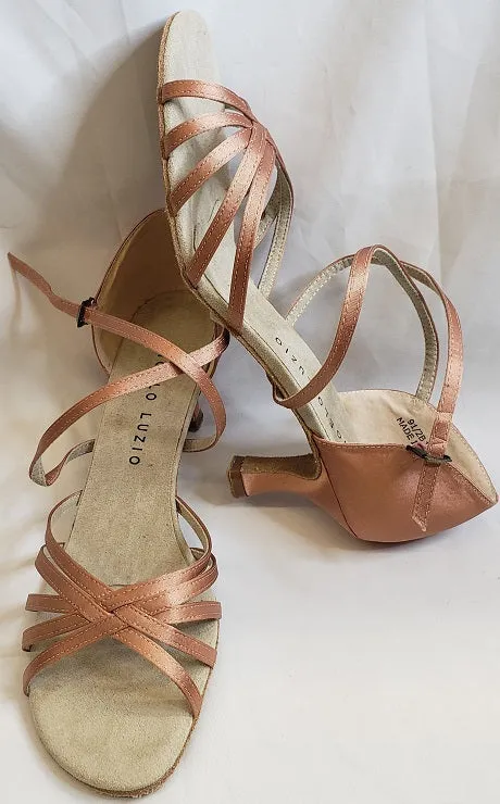 2" Susie -- Women's Latin Ballroom Sandal -- Bronze Satin