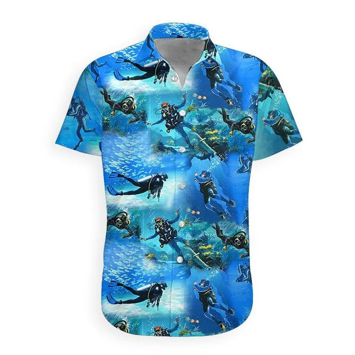 3D Scuba Diving Hawaiian Shirt for men and women