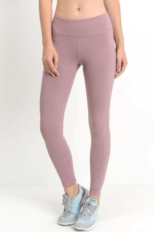 Active Hearts - Criss Cross Cut Out Accent Active Leggings in Light Mauve