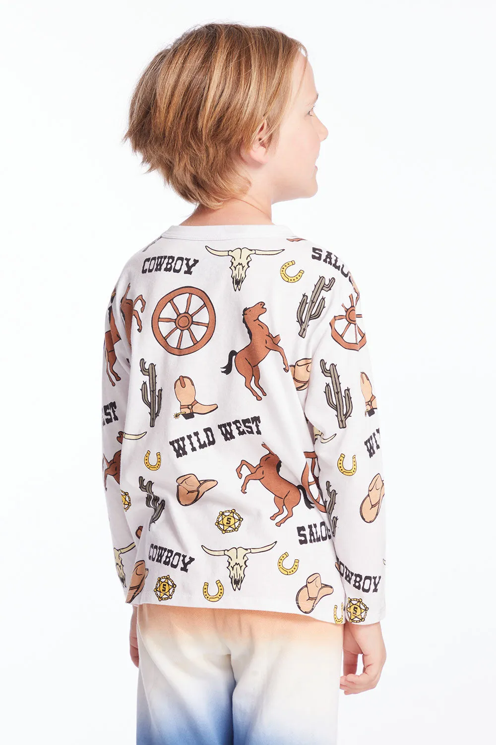 Allover Cowboy Hats Boys Long Sleeve