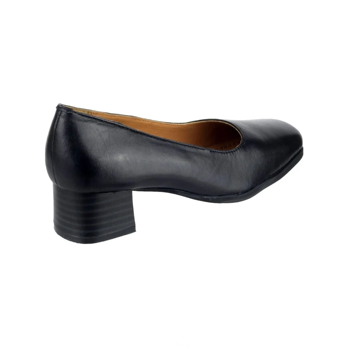 Amblers Walford X Wide Black Ladies Leather Shoes