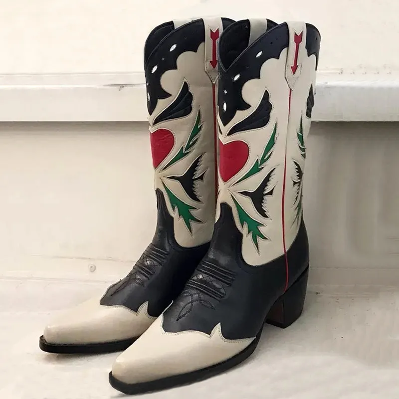 Ashore Western Shop New Spring Womens embroidery western cowboy boots