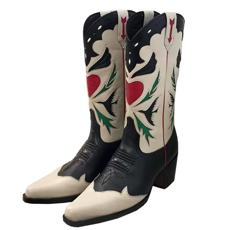 Ashore Western Shop New Spring Womens embroidery western cowboy boots