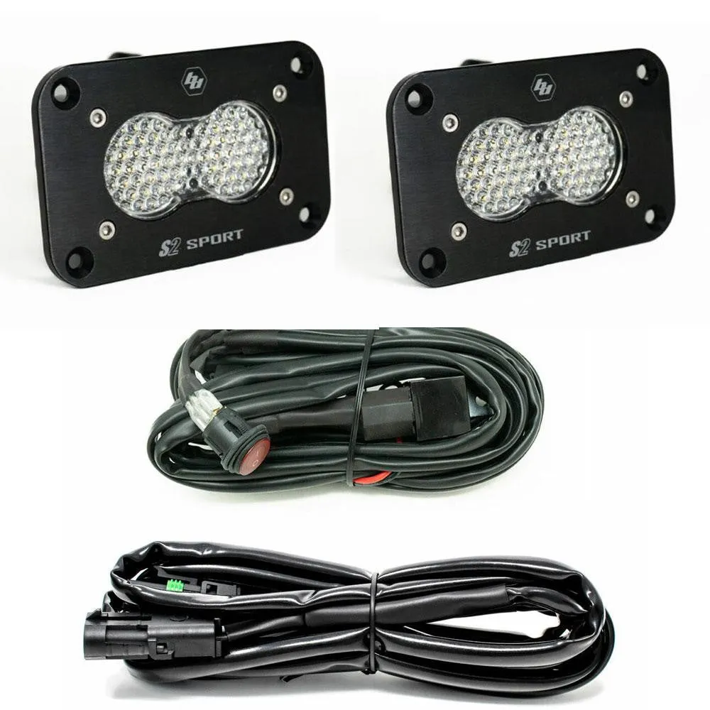 Baja Designs S2 Sport Black Flush Mount LED Light Pod Reverse Kit - Universal