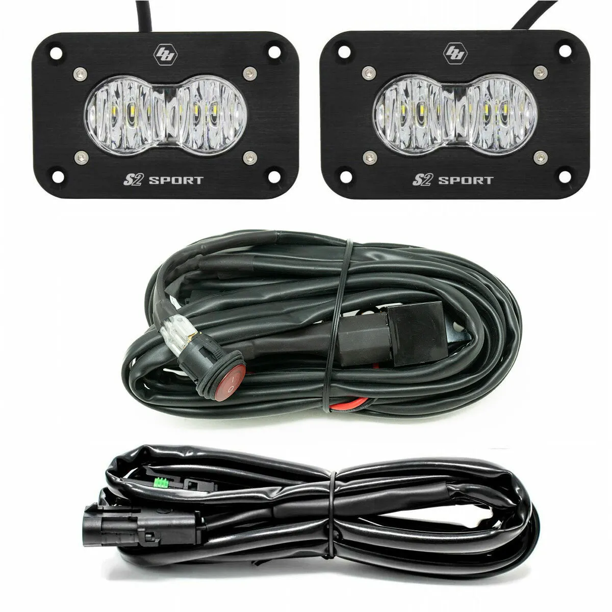 Baja Designs S2 Sport Black Flush Mount LED Light Pod Reverse Kit - Universal