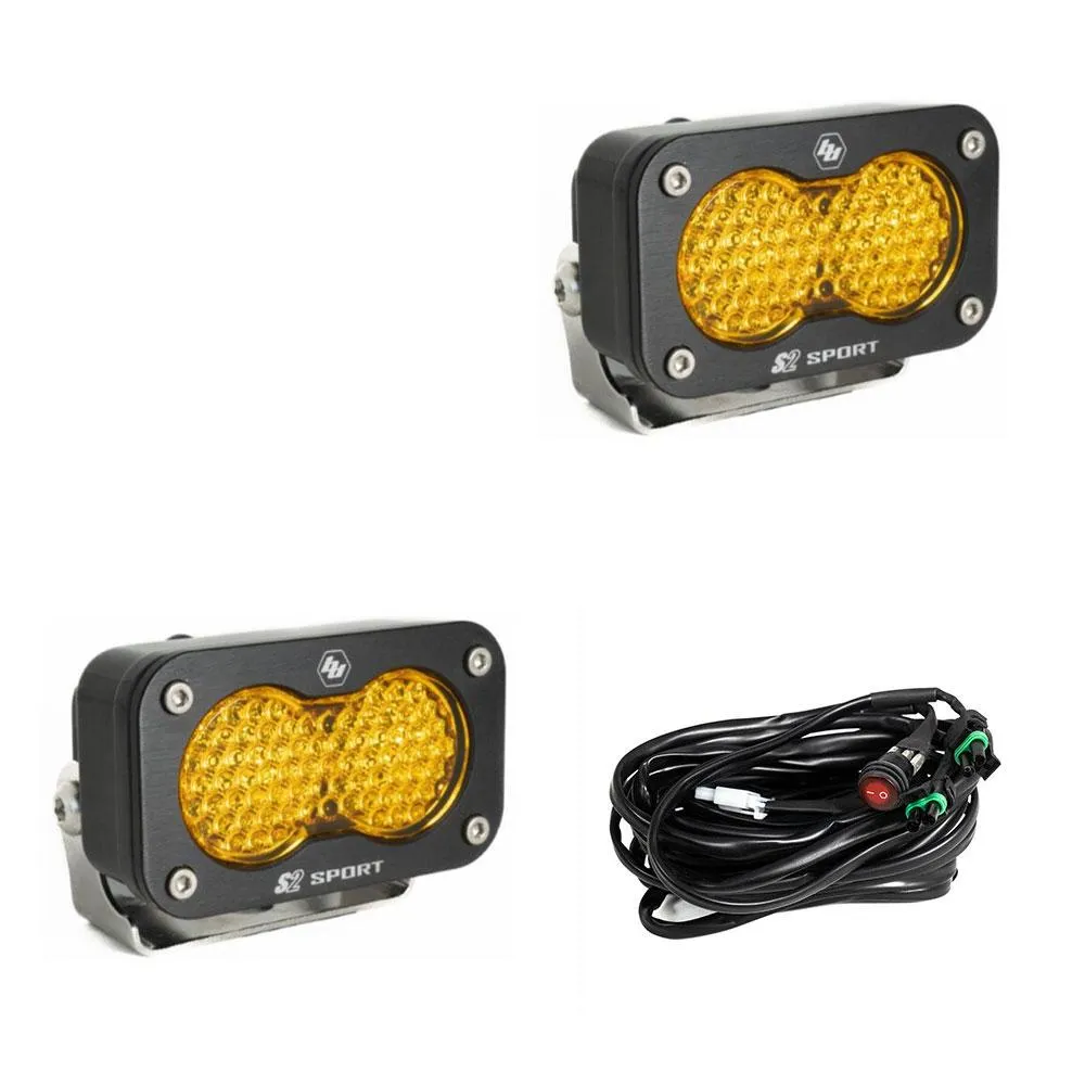 Baja Designs S2 Sport Black LED Auxiliary Light Pod Pair - Universal