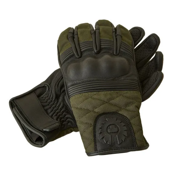 BELSTAFF HAMPSTEAD GLOVES BLACK/FOREST GREEN