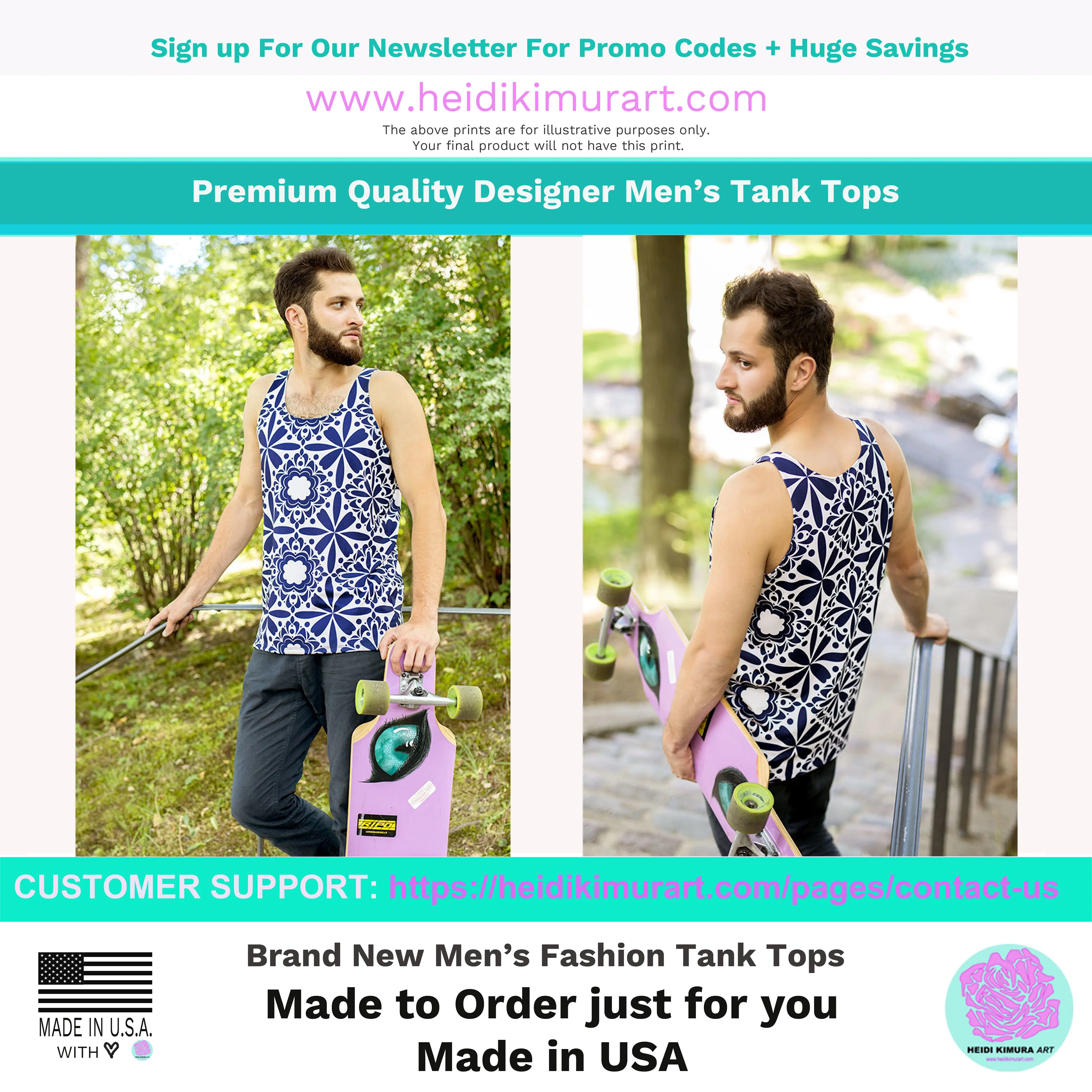 Blue Swirl Unisex Tank Top, Men's Abstract Print Gay Pride Designer Tank Top-Made in USA/EU