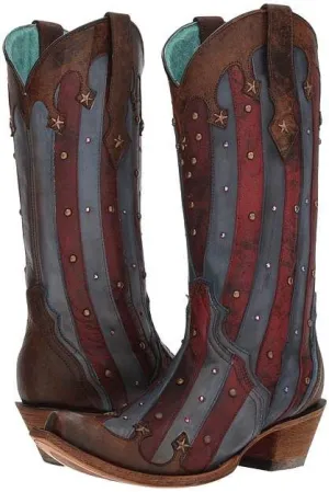 Corral Women's American Flag Stripe C3373 Cowboy Boots