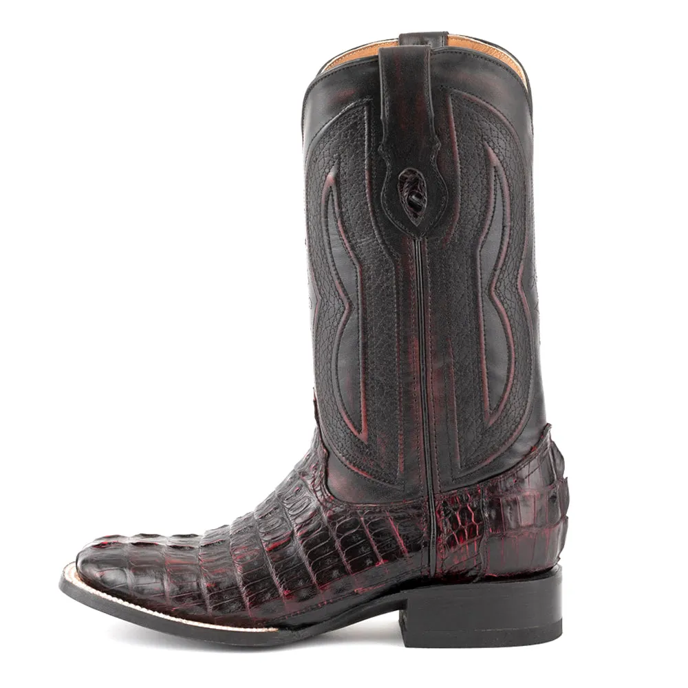 Dakota Caiman Crocodile Square Toe Cowboy Boots