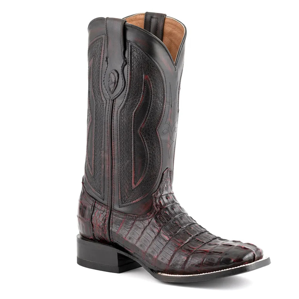 Dakota Caiman Crocodile Square Toe Cowboy Boots