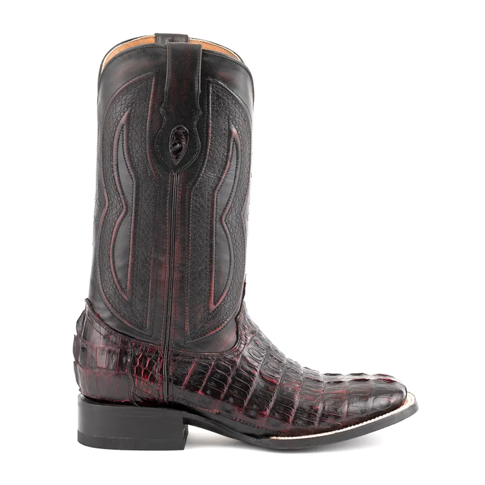 Dakota Caiman Crocodile Square Toe Cowboy Boots