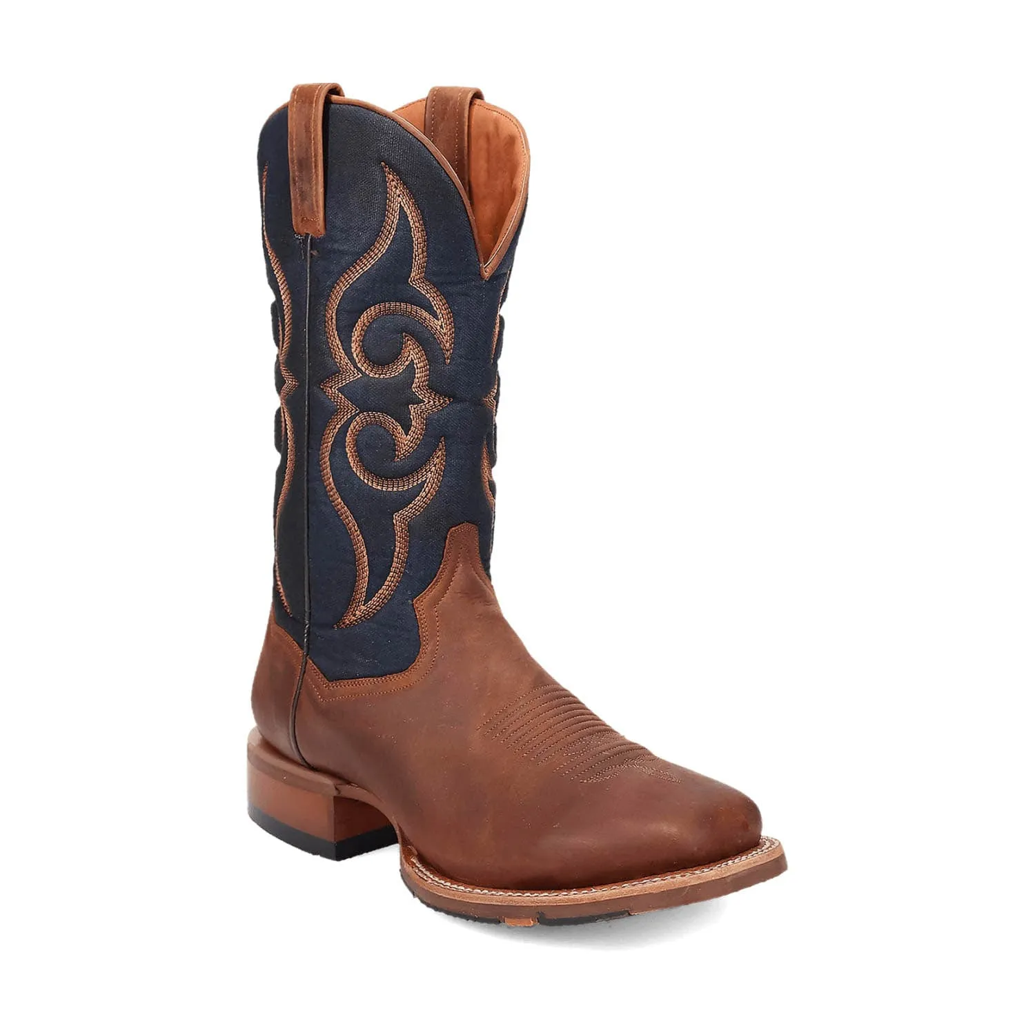 Dan Post Mens Jenks Rust/Blue Leather Cowboy Boots