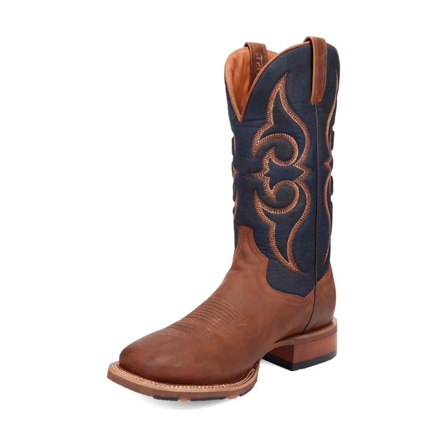 Dan Post Mens Jenks Rust/Blue Leather Cowboy Boots