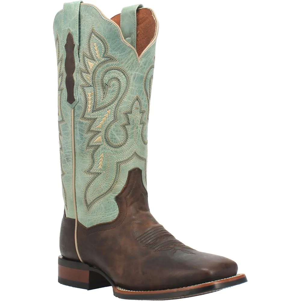 'Dan Post' Women's 13" Malani Square Toe - Chocolate / Mint