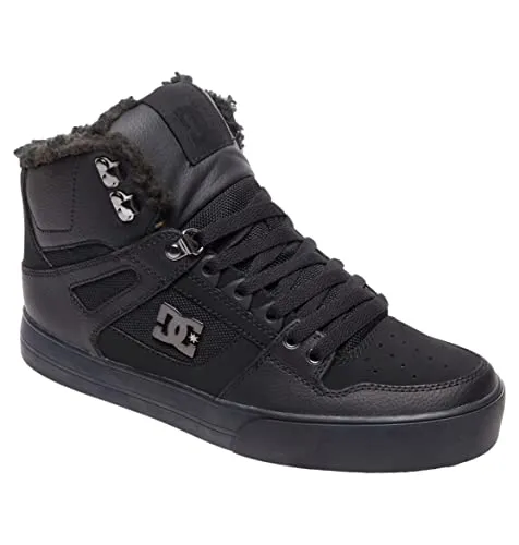 DC Men's Pure HIGH-TOP WC WNT Skate Shoe, Black/Black/Black, 10.5