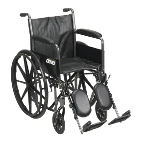 Drive Medical ssp216dfa-elr Silver Sport 2 Wheelchair, Detachable Full Arms, Elevating Leg Rests, 16" Seat