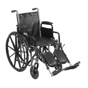 Drive Medical ssp218dda-elr Silver Sport 2 Wheelchair, Detachable Desk Arms, Elevating Leg Rests, 18" Seat