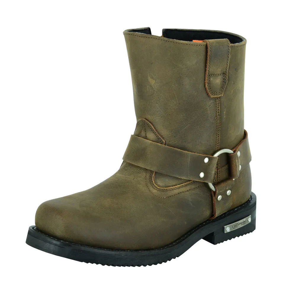 DS9742 Men's Side Zipper Waterproof Boots- Brown