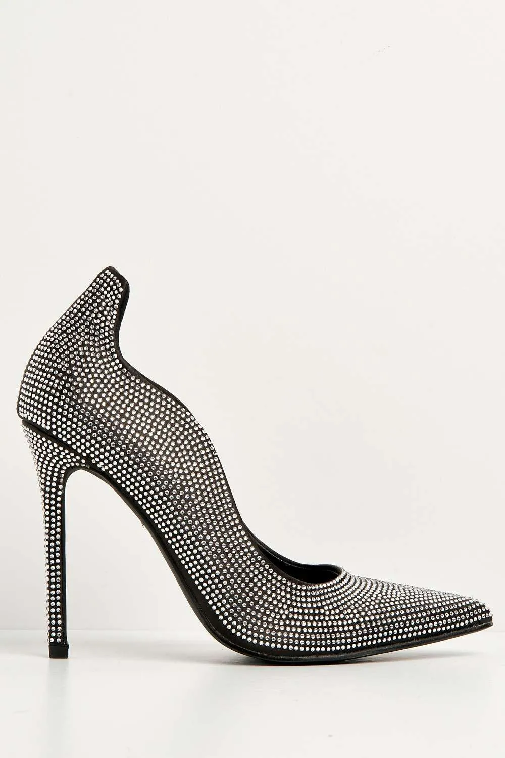 Ellice Diamante Embellished Court Shoes in Black