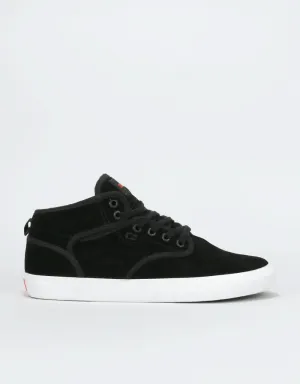 Globe Motley Mid Skate Shoes - Black Suede/White