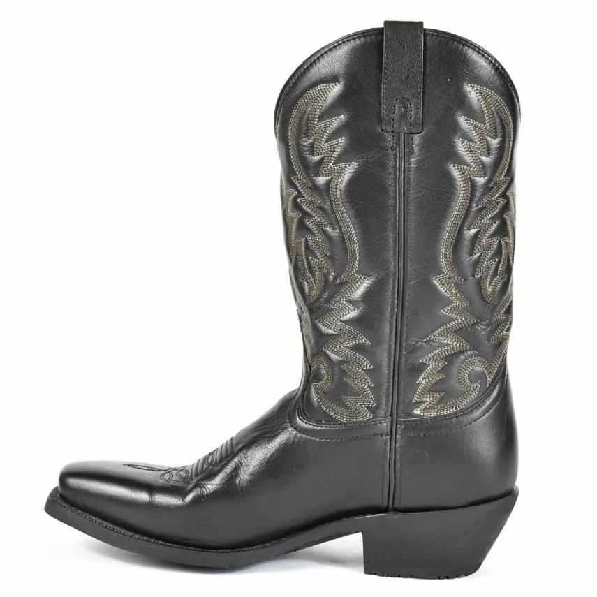 Laredo Men's Black Leather Square Toe Roper Cowboy Boot 3-51