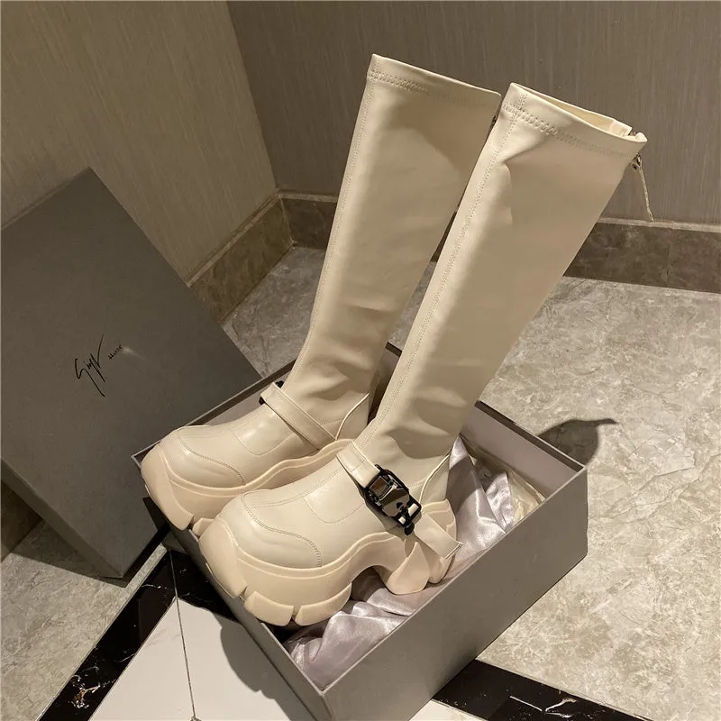 Lisa-100 Knee-High Crepper Boots