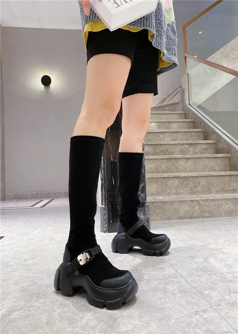 Lisa-100 Knee-High Crepper Boots