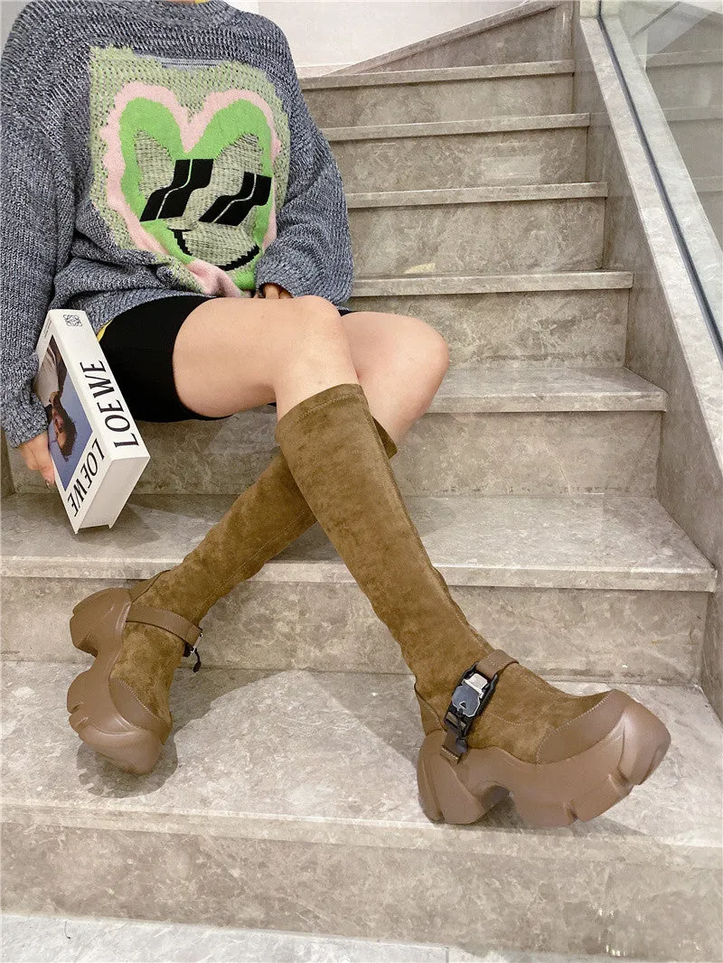 Lisa-100 Knee-High Crepper Boots