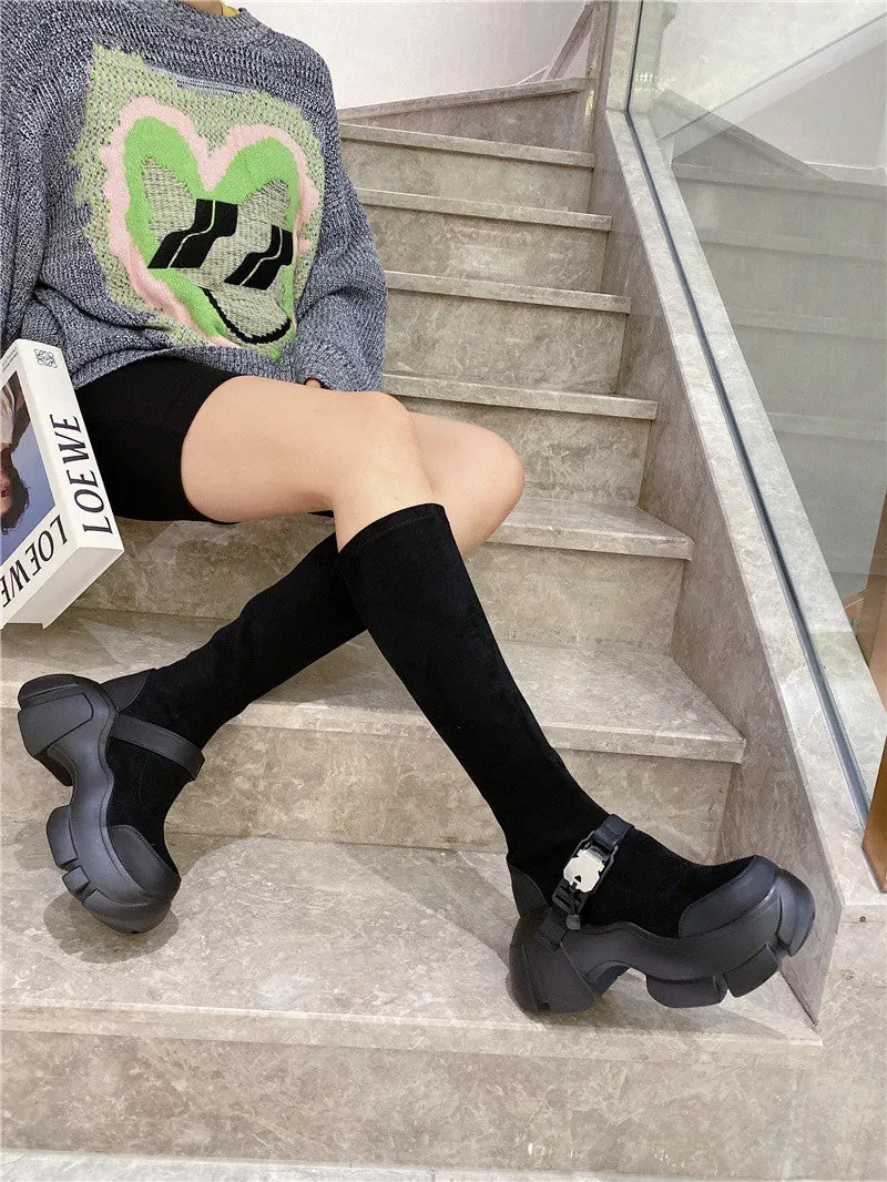 Lisa-100 Knee-High Crepper Boots