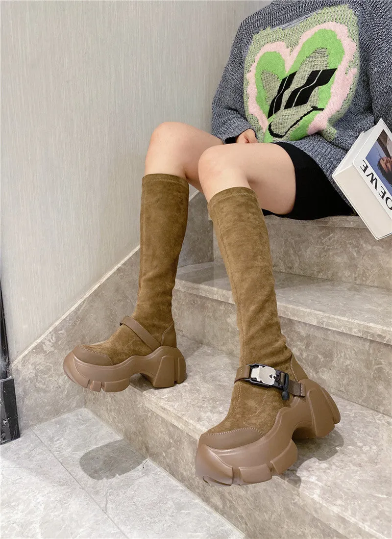 Lisa-100 Knee-High Crepper Boots