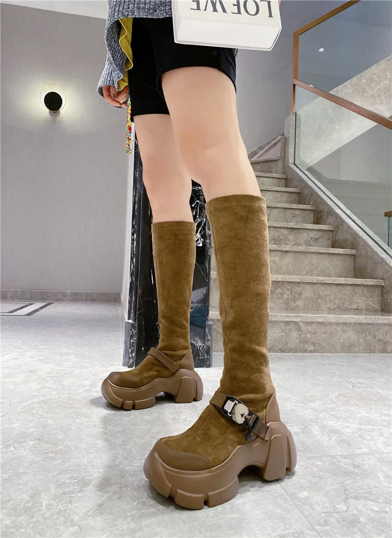 Lisa-100 Knee-High Crepper Boots