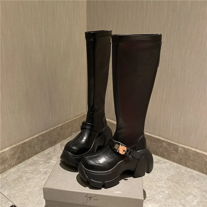 Lisa-100 Knee-High Crepper Boots