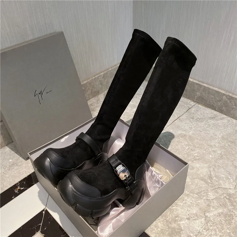 Lisa-100 Knee-High Crepper Boots