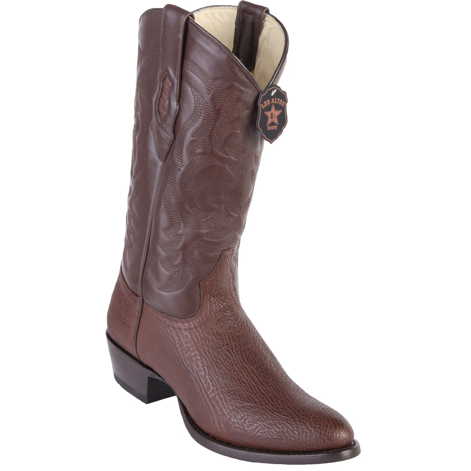 Los Altos Shark R-Toe Brown Cowboy Boots