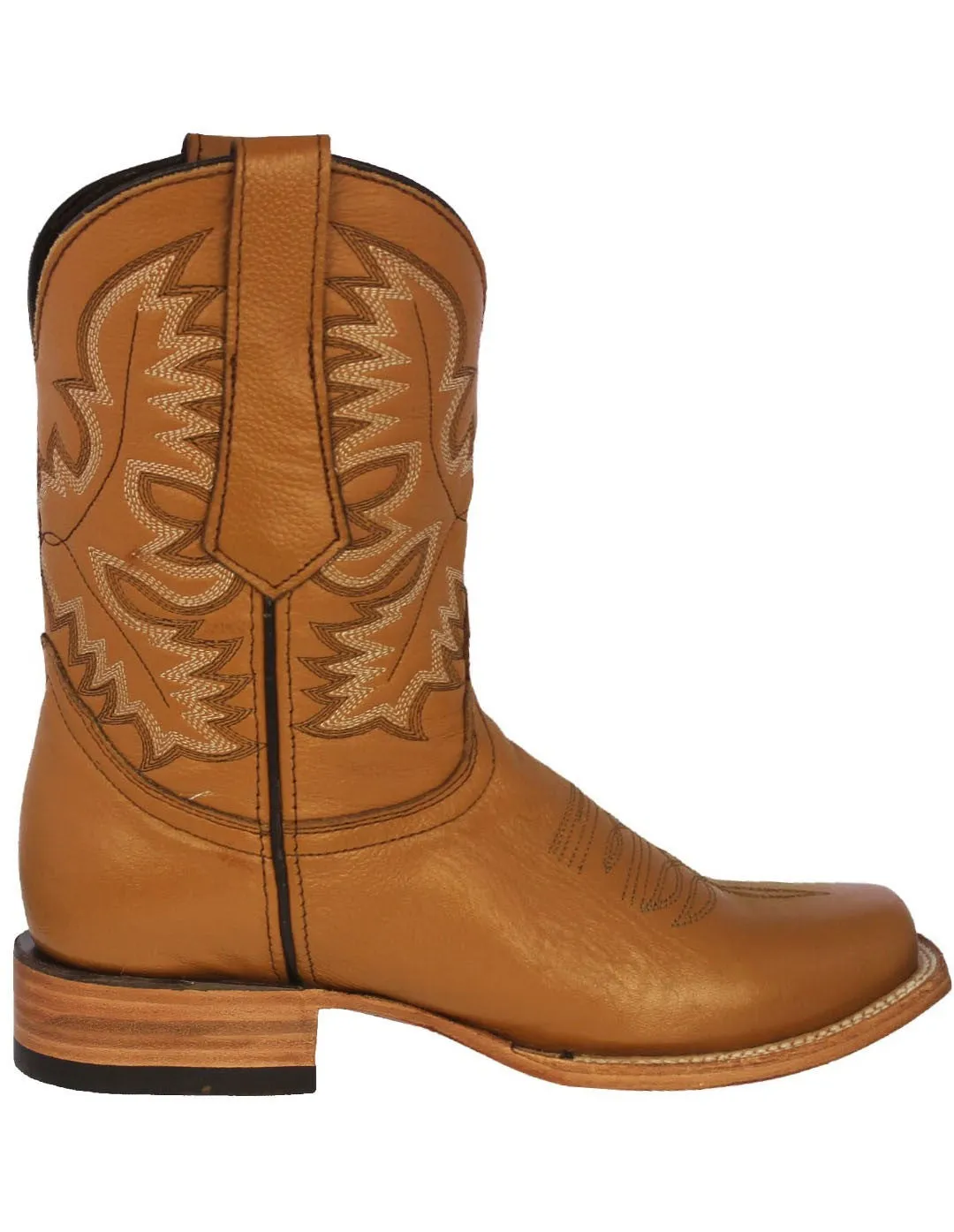 Mens Buttercup Western  Cowboy Boots Real Leather - Square Toe