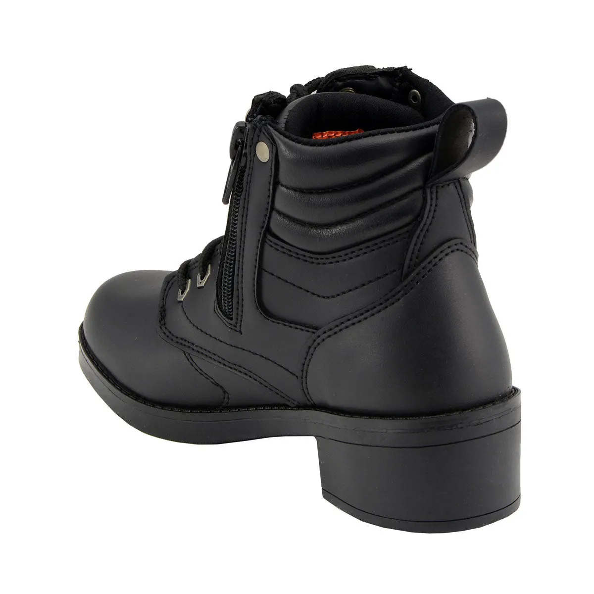 Milwaukee Leather MBK9275 Boys Black Lace-Up Boots with Side Zipper Entry