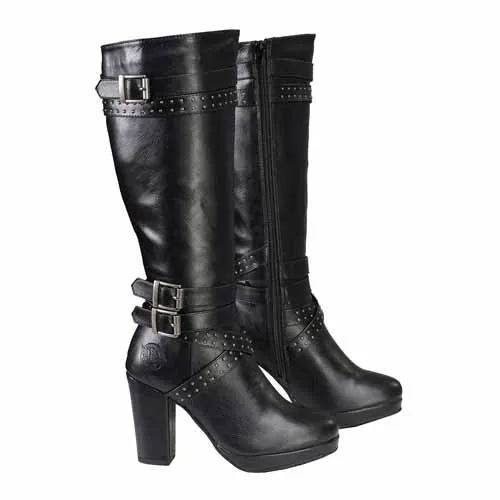 Milwaukee Leather MBL9422 Women's Tall Black Studded Strap Fashion