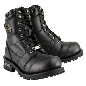 Milwaukee Leather MBM9030 Men's Black 8-inch Lace-Up Classic Logger Boots