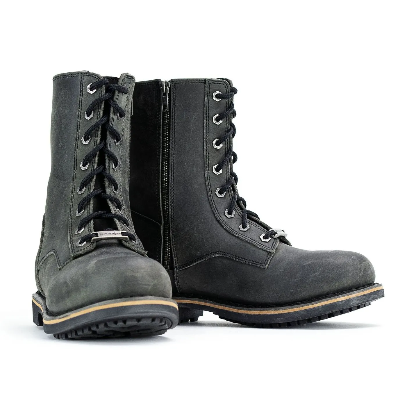 Milwaukee Leather MBM9065 Men's Antique Black Lace-Up High-Rise Boots