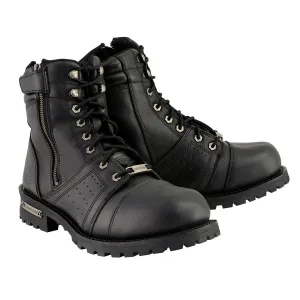 Milwaukee Leather Men's Black Lace-Up Motorcycle Riding Leather Boots