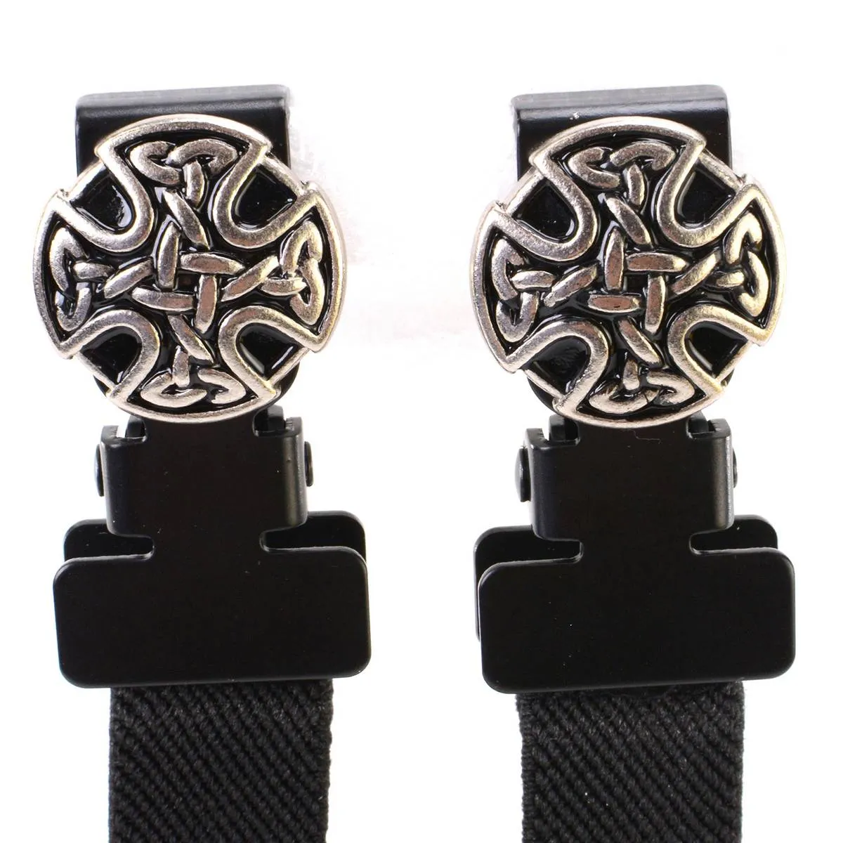 Milwaukee Leather MLA4012 Motorcycle Biker Celtic Circle Emblem Elastic Bungee Clips for Chaps or Pants (Set of 2)