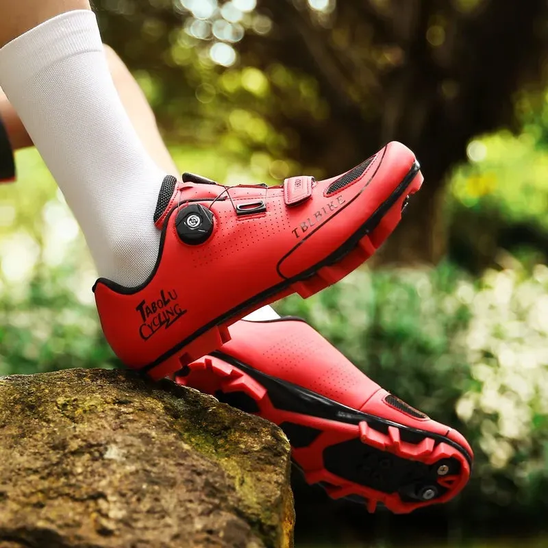 Mountain Bike Shoes Bicycle Racing Shoes Men‘s Flat Road Bicycle Boots Mountain Bike Sneakers Bicycle PedalsMTB Lock Pedals