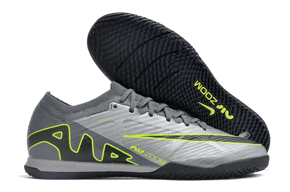 Nike Mercurial Vapor - Indoor Shoes - Fossil Gray | Jet Black | Chartreuse Green - FREE SHIPPING WORLDWIDE