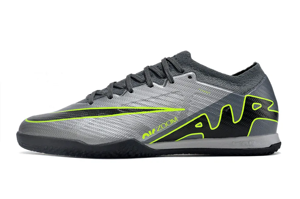 Nike Mercurial Vapor - Indoor Shoes - Fossil Gray | Jet Black | Chartreuse Green - FREE SHIPPING WORLDWIDE