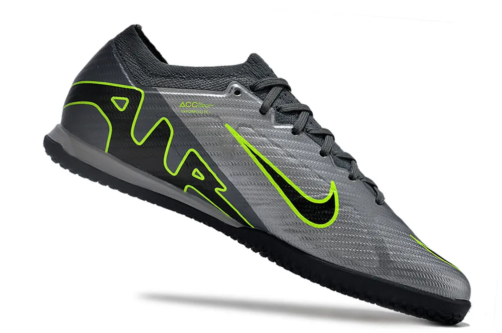 Nike Mercurial Vapor - Indoor Shoes - Fossil Gray | Jet Black | Chartreuse Green - FREE SHIPPING WORLDWIDE