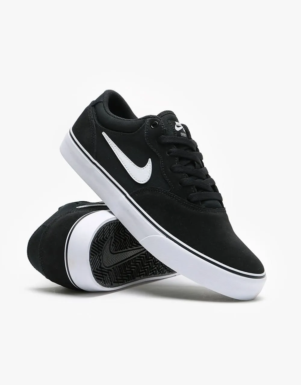 Nike SB Chron 2 Skate Shoes - Black/White-Black