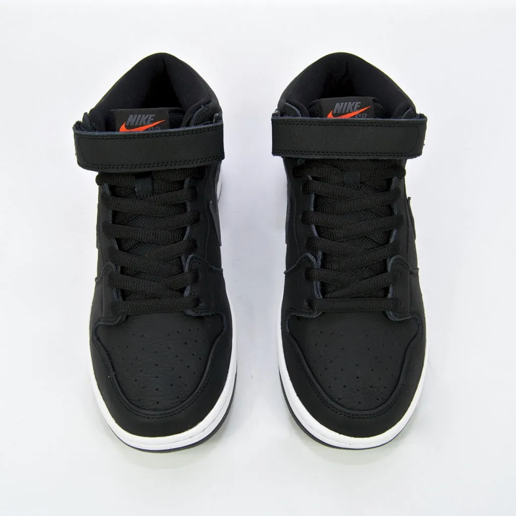 Nike SB - Dunk Mid Orange Label ISO Shoes - Black / Dark Grey / White