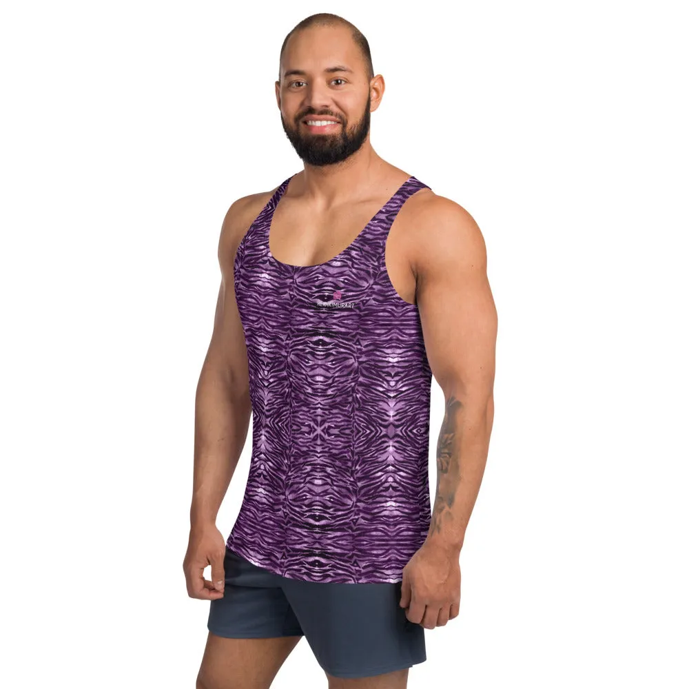 Pink Tiger Striped Tank Top, Tiger Stripes Animal Print Men's or Women's Tanks-Made in USA/EU